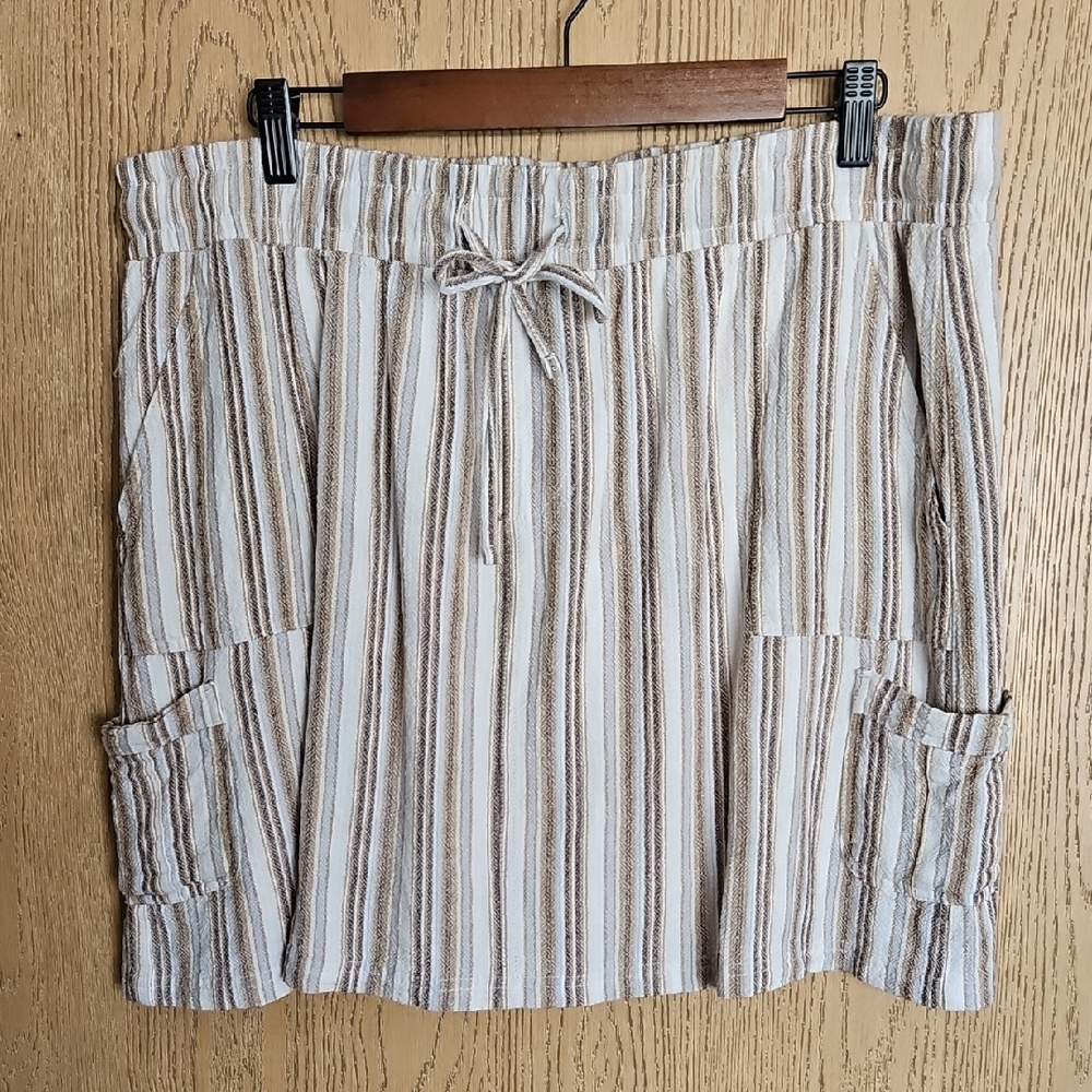 Royalty For Me Beige and White Striped Skirt